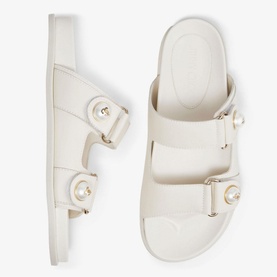 Fayence Pearl-Embellished Leather Sandals