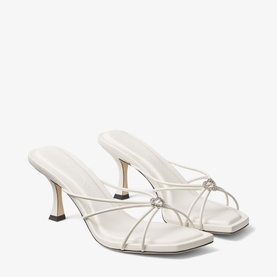 Indiya 70 Crystal Hearts Leather Mules