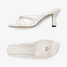 Indiya 70 Crystal Hearts Leather Mules