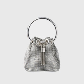 Micro Bon Bon Satin Crystal Bucket Bag