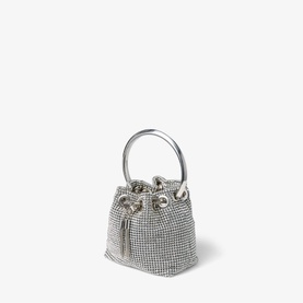 Micro Bon Bon Satin Crystal Bucket Bag