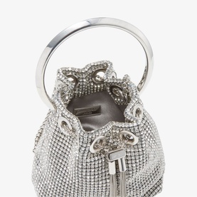 Micro Bon Bon Satin Crystal Bucket Bag