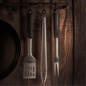 Black Collection Three-Piece Barbeque Tools Set