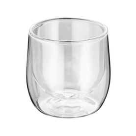 Judge Two Piece Tumbler Glass Set 200ml, clear borosilicate glass with double-wall air pocket construction, rounded silhouette