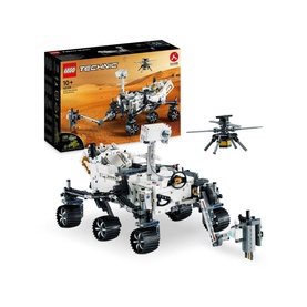 Lego Technic NASA Mars Rover Perseverance multi-coloured 1132-piece set with Ingenuity helicopter model, shown with box packaging