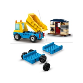 Construction Trucks and Wrecking Ball Crane