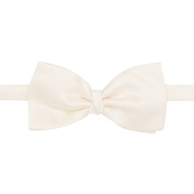 Brown Thomas ivory silk bow tie with classic butterfly shape and adjustable neck band