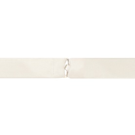 Brown Thomas silk bow tie in ivory, shown flat to display the pre-tied knot and clean straight edges