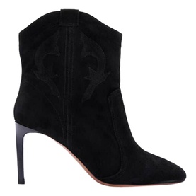 Caitlin Leather Heeled Cowboy Ankle Boots