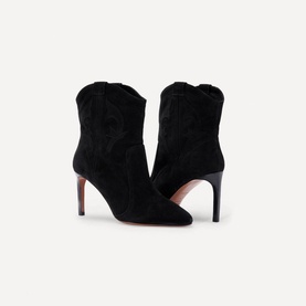 Caitlin Leather Heeled Cowboy Ankle Boots