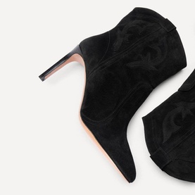 Caitlin Leather Heeled Cowboy Ankle Boots
