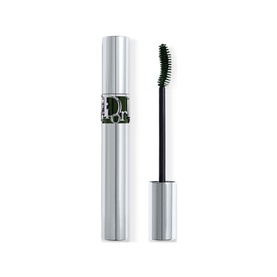DIOR Diorshow Iconic Overcurl Mascara in silver tube with black wand and curved brush applicator shown alongside cap
