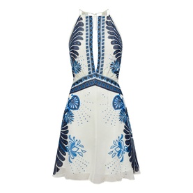 Brianna Printed Halter Neck Mini Dress