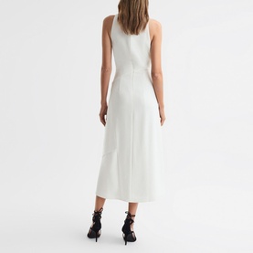 Giana High Neck Draped Midi Dress