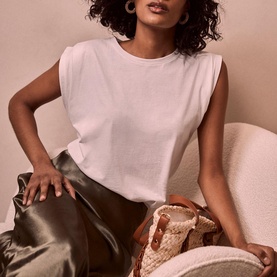 Cotton Extended Shoulder T-Shirt