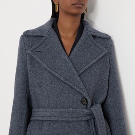 Edwige Double-Breasted Wool Wrap Coat