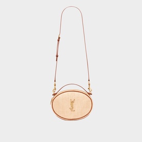 Raffia Leather Camera Bag