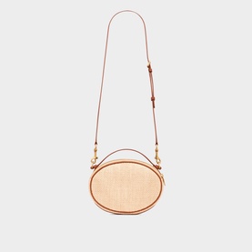 Raffia Leather Camera Bag