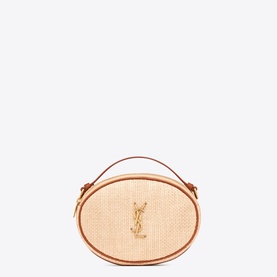 Raffia Leather Camera Bag
