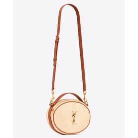 Raffia Leather Camera Bag