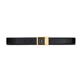 Lacquered Leather Buckle Belt