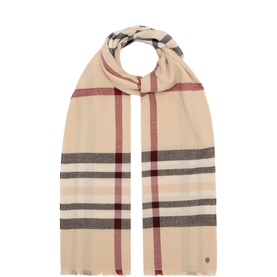 Plaid Print Fringed Scarf