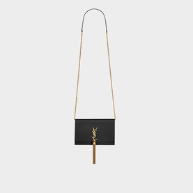 Kate Satin Tassel Leather Chain Wallet