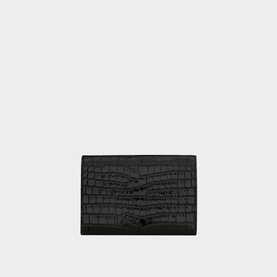 Small Envelope Croc-Embossed Leather Wallet