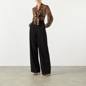 Leopard Print Silk Chiffon Blouse