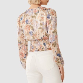 Leighton Floral Self-Stripe Blouse