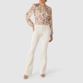 Leighton Floral Self-Stripe Blouse