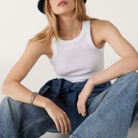 Cynda Ribbed Jersey Tank Top