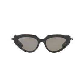 Balenciaga Cat Eye Sunglasses in grey acetate frame with angular cat-eye silhouette and tinted lenses, front view