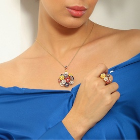 Floral Cluster Pendant Necklace