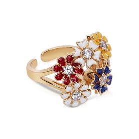 Gold Plated Revolving Cluster Floral Ring