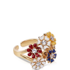 Gold Plated Revolving Cluster Floral Ring