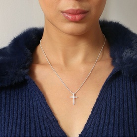 Silver Plated Cross Pendant Necklace