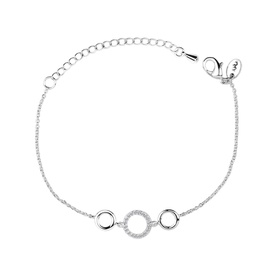 Triple Circular Crystal Embellished Bracelet