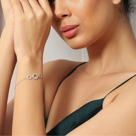 Triple Circular Crystal Embellished Bracelet