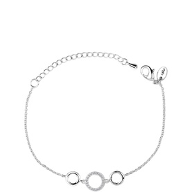 Triple Circular Crystal Embellished Bracelet