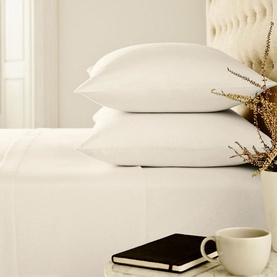 Brushed Cotton Flat Sheet Ivory