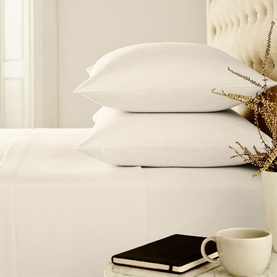 Brushed Cotton Standard Pillowcase Pair Ivory