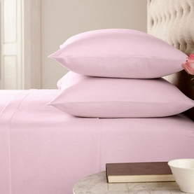 Brushed Cotton Standard Pillowcase Pair Pink