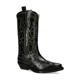 Mid Shaft Embroidered Western Boots