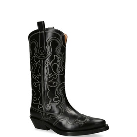 Mid Shaft Embroidered Western Boots