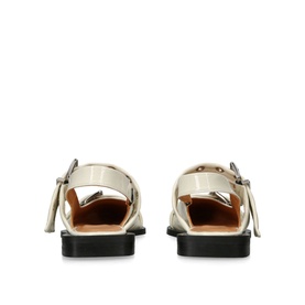 Wide Welt Buckle Slingback Flats