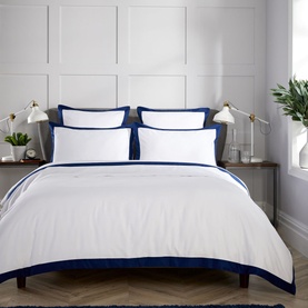 400 Thread Count Banded Duvet Set Navy