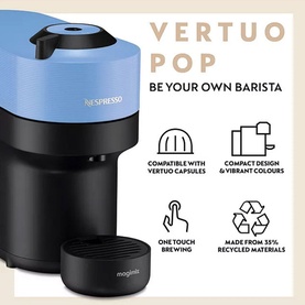 Vertuo pop Pacific Blue with Aerocino and ColdBrew