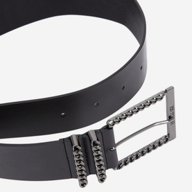 Chain Buckle Leather Belt
