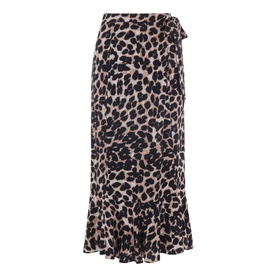 Leopard Spot Print Wrap Skirt